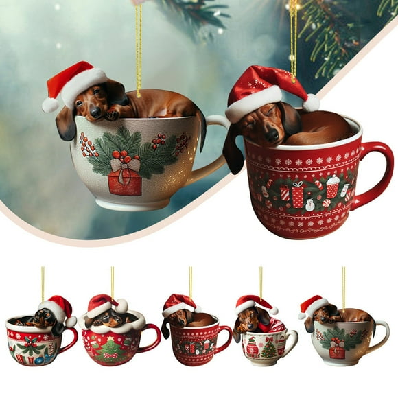 TIELUTT Pendentif de Bébé Vert de Noël 2D Guirlande de Bébé Mignonne de Dessin Animé de Noël Guirlande de Perles Mini Lustre Éclairé Ornement Vitrail Fenêtre Suspendue Serviettes de Cuisine de Noël Décorations de Bol de Noël