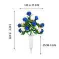thumbnail image 3 of Rirozkan Artificial Flowers, Bucket Memorial Grave Arrangement, Red Rose Silk Bouquet, Fake Floral Spray for Headstone, All Saints Day, Holiday Decor, 3 of 7