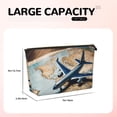 thumbnail image 4 of Toiletry Bag, Airplane World Map Adventure Leather Waterproof Travel Makeup Cosmetic Bag Organizer, Large Capacity Toiletry Bag for Travel Size Toiletries, Skin Care Bag for Women, 4 of 8