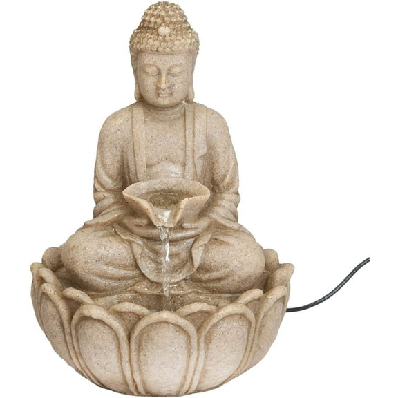 Bits & Pieces Compact Indoor Meditating Buddha Tabletop Water Fountain