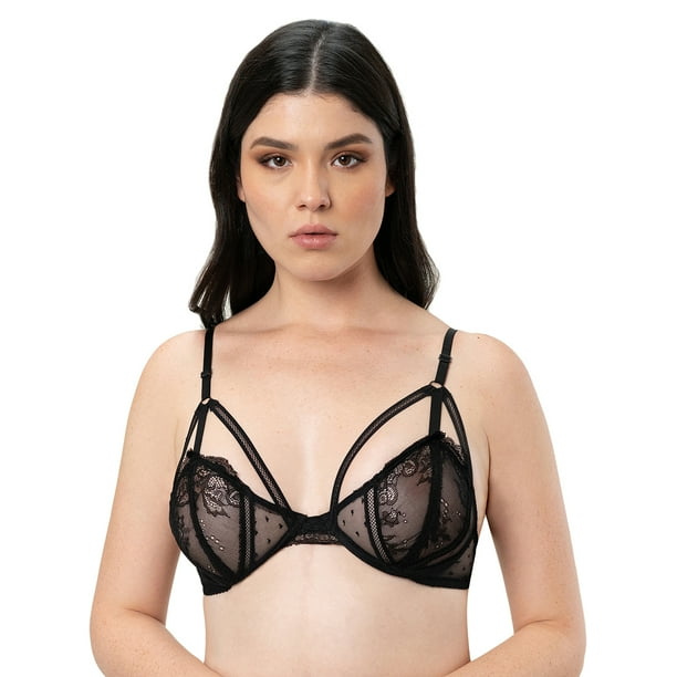Trío de Brasier Adda Lingerie Modelo Michelle, Brasier con encaje y mesh, colores surtidos