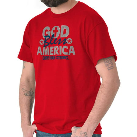 Brisco Brands God Bless America Christ God Short Sleeve Adult