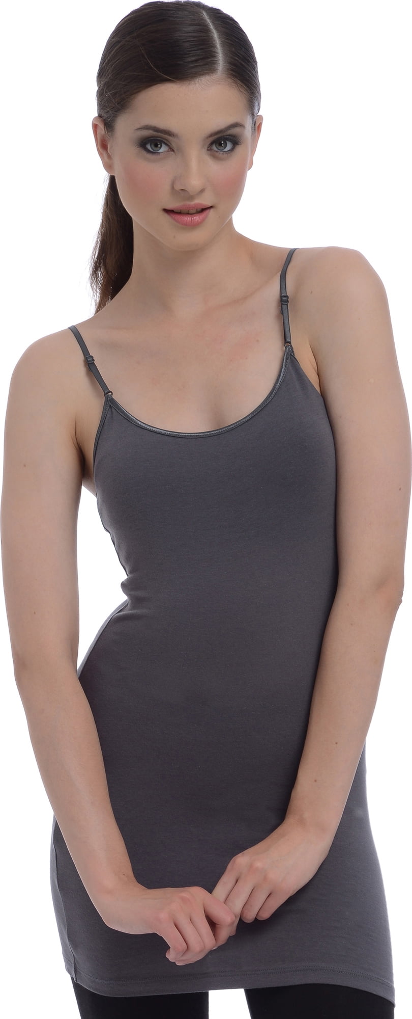 Extra Long Shelf Bra Cotton Cami Tank Top