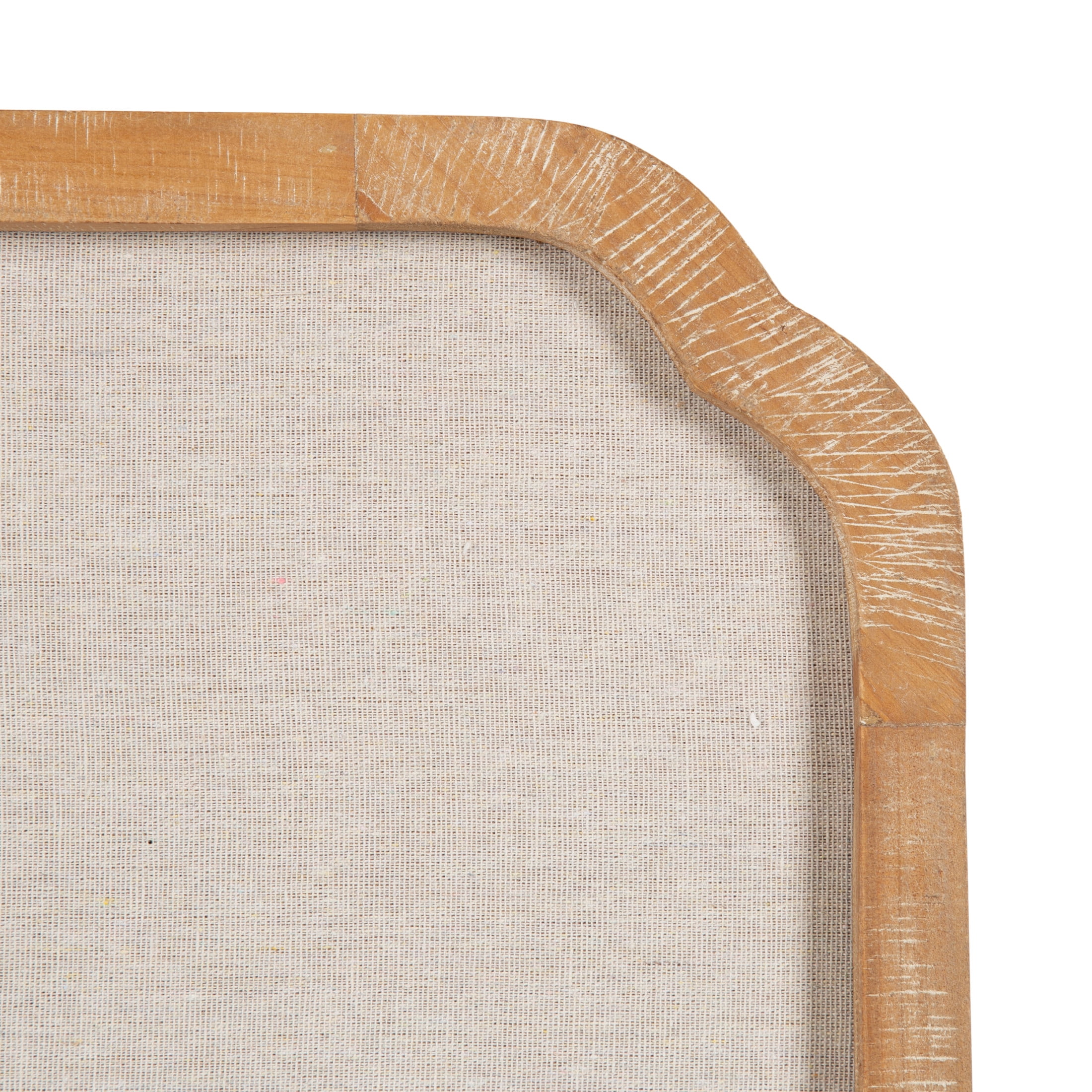 Kate and Laurel Marston Modern Farmhouse Scalloped Fabric Pinboard, 20 x 30, Rustic Brown, Transitional Rectangular Bulletin Board for Use as Motivational Vision Board or Decorative Wall Organizer