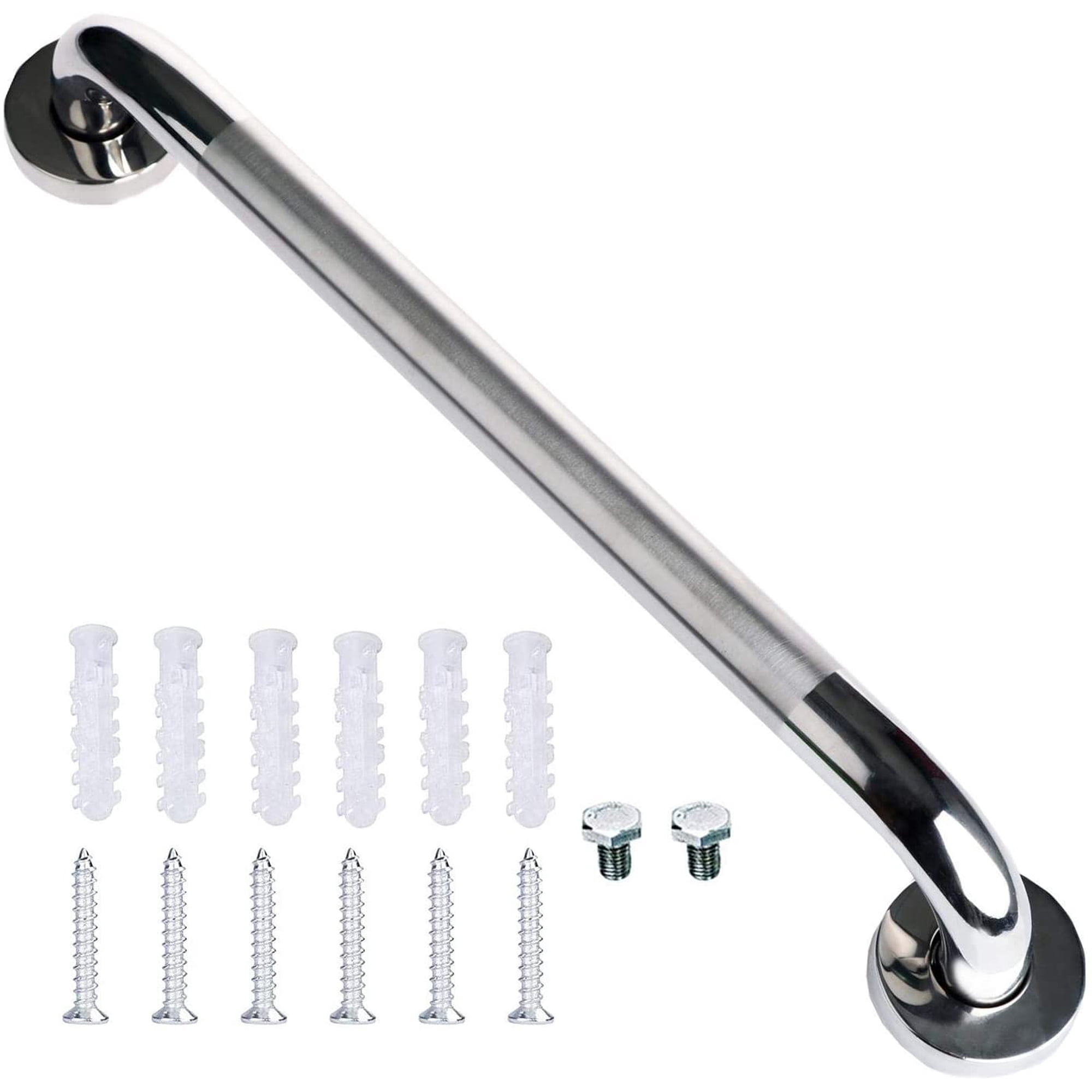 12 Inch Stainless Steel Chrome Shower Grab Bar, ZUEXT Bathroom Balance Bar, Safety Hand Rail Support, Handicap Elderly Injury Senior Bath Assist Handle