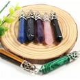 thumbnail image 2 of K-KED 10PCS 63mm Natural Long Hexagonal Pointed Pendant Reiki Chakra Healing Stone-Blue sand stone, 2 of 9