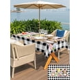 thumbnail image 4 of Easter Gnomes Outdoor Tablecloth - 52x70 Inch Rectangle Dining Table Cover, Eggs Rabbit Ears Spring Daisy Buffalo Plaid Waterproof Outdoor Table Cloth with Umbrella Hole & Zipper for Picnic/Patio, 4 of 7