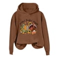 thumbnail image 1 of Thanksgiving Women's Printed Casual Hoodie With Pocket And Adjustable Drawstring, 1 of 3