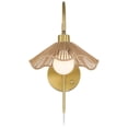 thumbnail image 6 of Possini Euro Design Possini Euro Primrose 17 1/4" H Brass Plug-In Wall Lamp Set of 2, 6 of 9