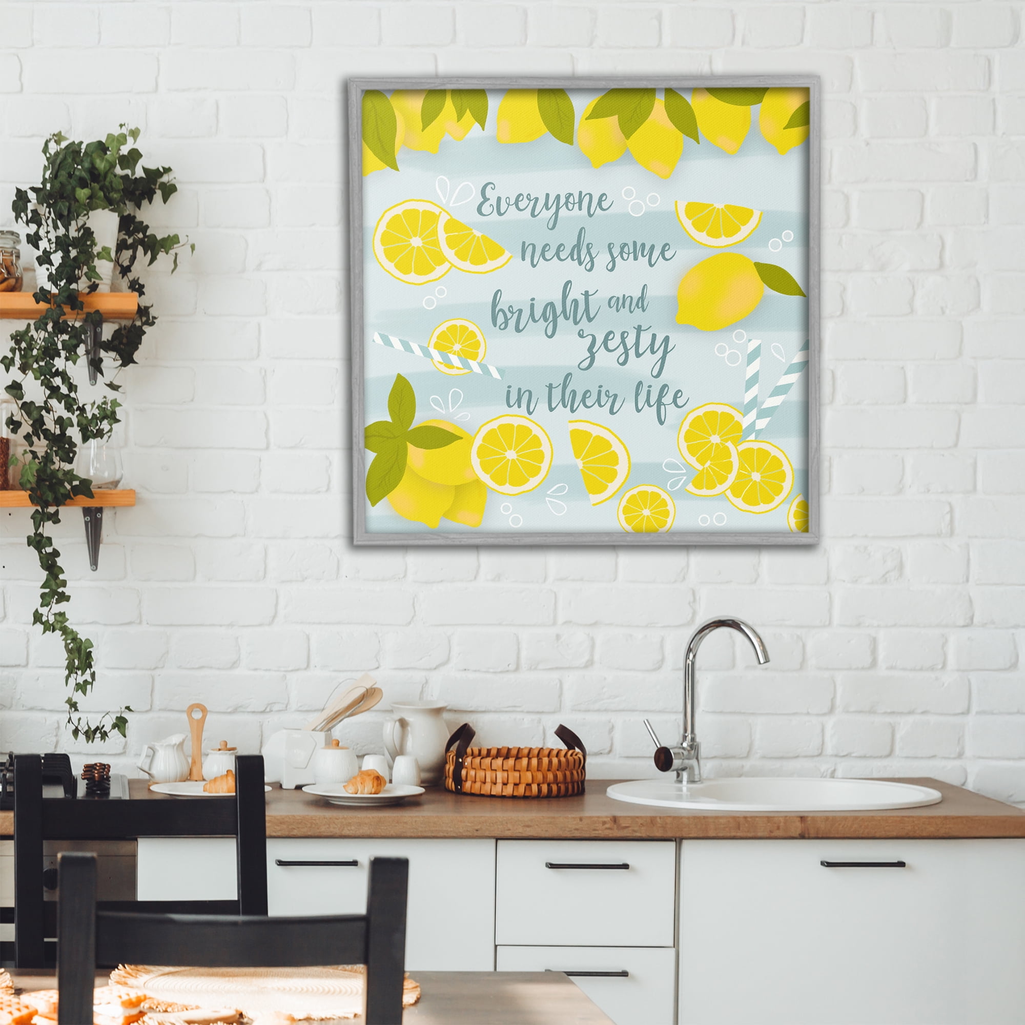 Stupell Industries Everyone Needs Bright & Zesty Gray Framed Giclee Art, design by Anna Quach