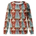 thumbnail image 5 of Sgkm Fashion Womens Tops Christmas Graphic O Neck Oversized Sweatshirt Vibrant Tops for Women Trendy XL Red, 5 of 6