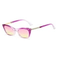 thumbnail image 3 of YWDJ Women's Sunglasses Fashion Rhinestones Shaped Sunglasses Transparent Candy Color Frameless Anti-UV Glasses Purple One Size, 3 of 3