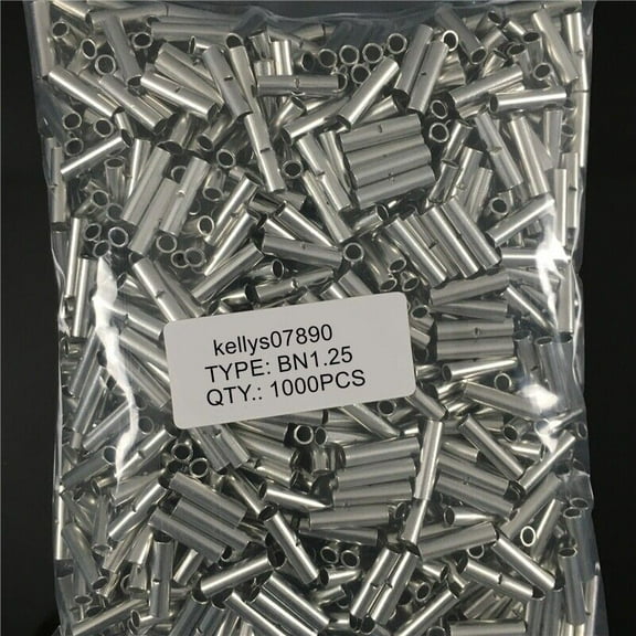 1000 Lot Uninsulated Butt Connectors Electrical Wire Splice 22-18 Gauge AWG