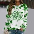 thumbnail image 2 of Luxalzxs Womens St. Patrick's Day Fashion Shamrock Printed Loose Long Sleeve Blouse Round Neck Casual Pullover Tops Sweatershirt, 2 of 5