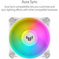 thumbnail image 3 of ASUS TUF GAMING TF120 ARGB WHITE EDITION Chassis Fan 3-Pin Customizable LEDs Blade, Advanced Fluid Dynamic Bearing,120mm PWM Control, Anti-vibration Pads, Double-layer LED Array for Computer Case, 3 of 13