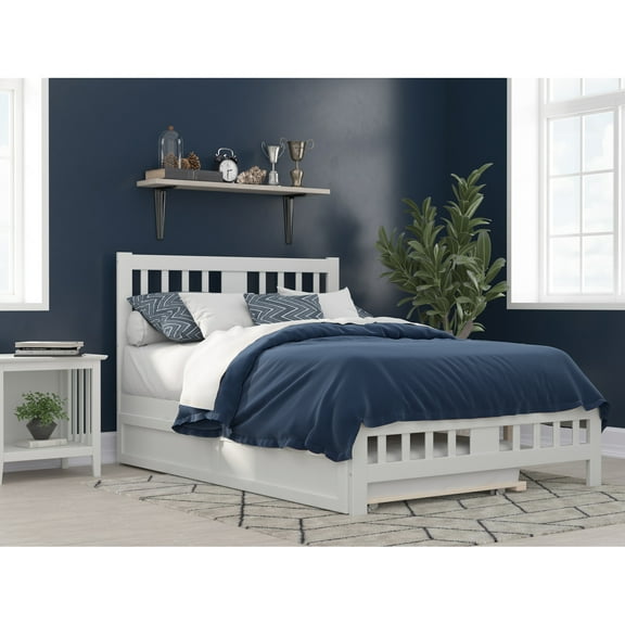 AFI Tahoe Wood Full Bed with Footboard and Twin Trundle in White