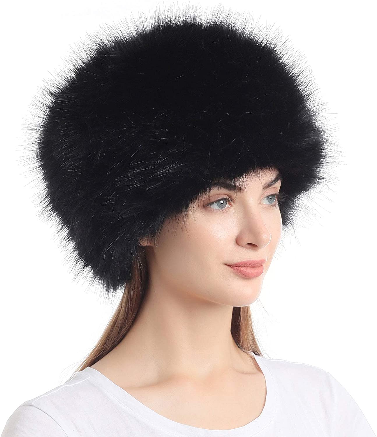 Women's Faux Fur Hat for Winter with 