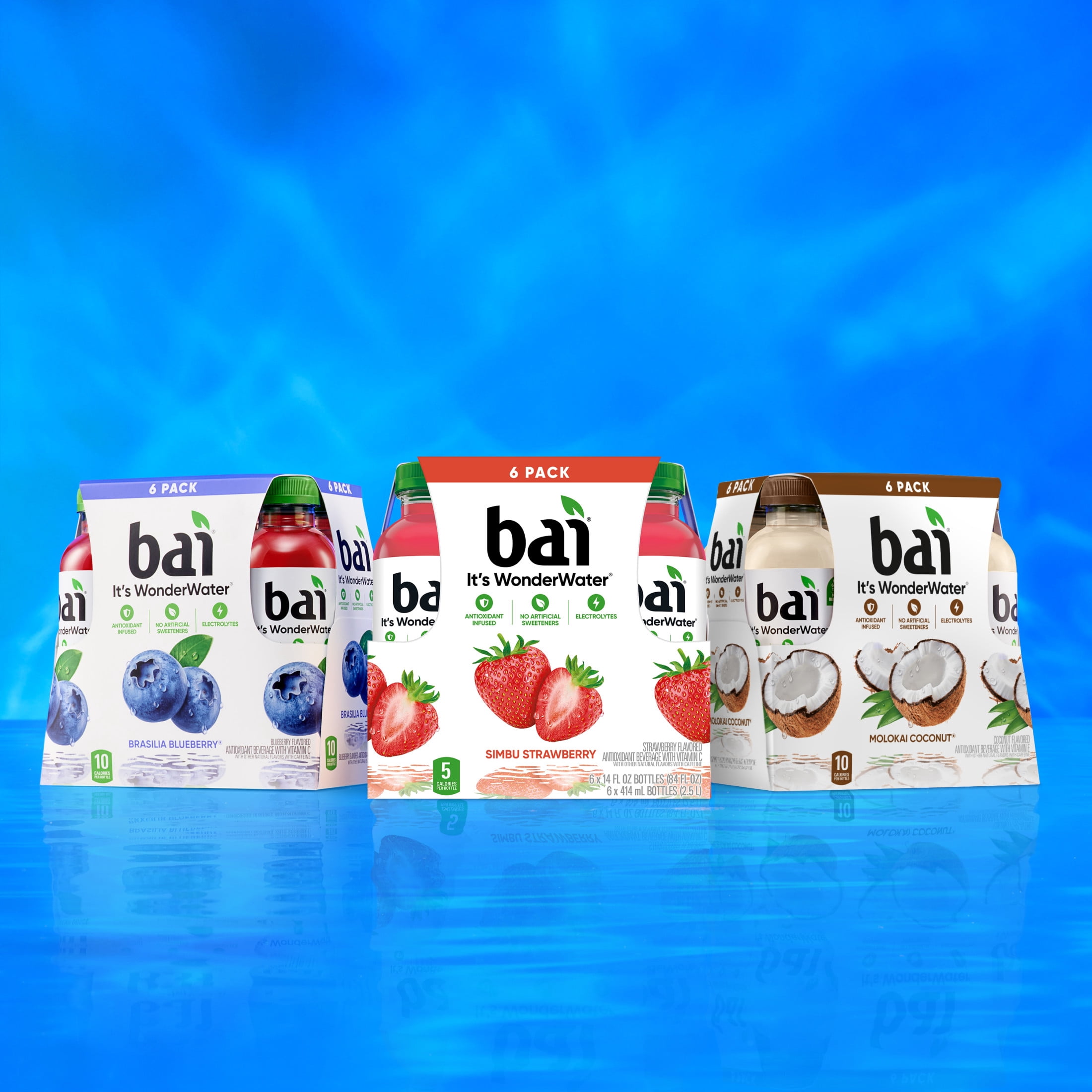 Bai Simbu Strawberry Antioxidant Infused Water Beverage, 14 fl oz, 6 Pack Bottles