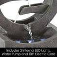 thumbnail image 3 of Pure Garden 50-LG1218 Round Cascade Fountain-4 Tier Polyresin Waterfall with LED Lights-Outdoor Decorative Water Feature-18.5? Tall-Contemporary Design, Gray, 3 of 5