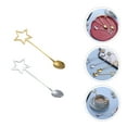 thumbnail image 2 of Juego de 2 cucharas de postre de acero inoxidable con forma de estrella hueca para café o helado., 2 of 7