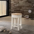 thumbnail image 2 of Pemberly Row 24" Swivel Rush Seat Counter Stool in Antique White, 2 of 4