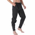 thumbnail image 1 of Pantalones BEDJIMI Medieval Viking Pirate Cosplay para hombre, color negro, 1 of 7