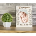 thumbnail image 2 of Darling Souvenir MADE WITH LOVEPersonalized WoodEngraved Baby Picture Frame, Table Top WhitePhotoFrame (New Born Baby) Customizable Quote - 4x6 Inches Horizontal, 2 of 7