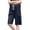 Dark Blue, variant on Gnshining Drawstring Sweat Shorts for Women Summer Wide Leg Shorts Loose Athleisure Shorts Knee Length Sports Pants High Waisted Shorts with Pockets