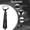 thumbnail image 6 of Vjnyvs Elegant Black Rhinestone Tie Adjustable Neck Ties For Women Men For Casual, Business Shirt Bowtie Accessories, 6 of 7
