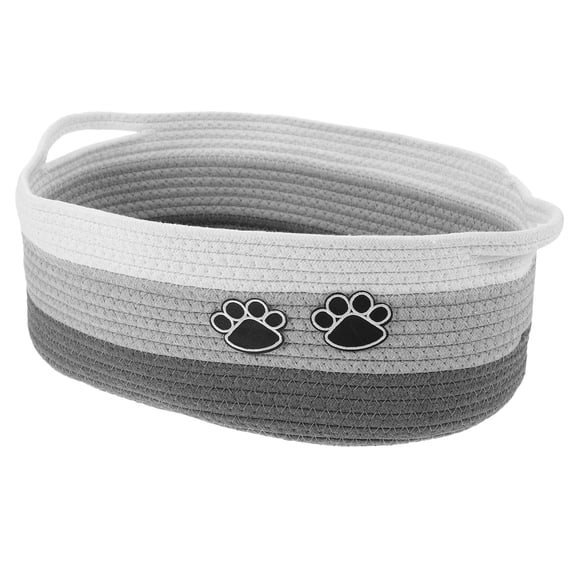 GETAJGHSD Decorative Grey Cotton Rope Storage Basket for Bedroom Organizer and Desk Storage