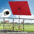 thumbnail image 5 of GRANDPATIO Outdoor 6x4 Ft Rectangular Balcony Umbrella, 360°Tilt & Rotation Flat Umbrella Shade, Red, 5 of 8