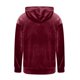 thumbnail image 4 of Sudadera con Capucha y Media Cremallera de Terciopelo para Mujer, Estilo Informal, Larga, con Bolsillos Rojo Vino L, 4 of 7