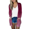 thumbnail image 2 of Pxiakgy cardigans pour Femmes Cardigan de Mode Décontracté avec Poches Manches Longues Veste Rouge TG, 2 of 4