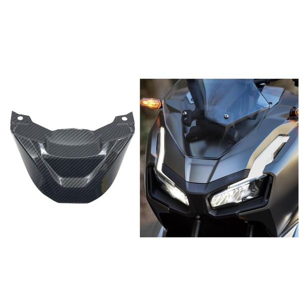 Protector Delantero Delantero de La Motocicleta Protector de Protección Contra Recortes Reemplazos para ADV150 añadir Un Contacto de a negro carbón Macarena Cubierta del faro delantero