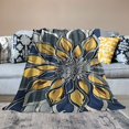 thumbnail image 2 of Fenyluxe Flowers Leaves Pattern Throw Blanket for Couch Sofa Bed Office Travel Camping School Flannel Blanket All Seasons 50x60in, 2 of 6