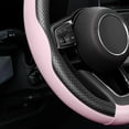 thumbnail image 4 of Soft Premium Leather Steering Wheel Cover, Breathable, Non-Slip Grip, Universal 15 Inch for Women Girls, Fit Vehicles, Sedans, SUVs, Vans, Trucks - Light Pink, 4 of 10