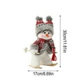 thumbnail image 3 of YOHAVEN Skiing Snowman Crochet Toy Christmas Figurine, Handmade Winter Desktop Tiered Tray Holiday Table Shelf Mantle Seasonal Decor Gift, 3 of 6