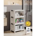 thumbnail image 1 of 23QT Stackable Storage Bins with Lids - Folding Storage Box with Doors and Wheels, Collapsible Plastic Storage Bins for Closets and Organization, Bathroom, Gifts, 3 Pack Cubes, 1 of 7