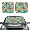 thumbnail image 2 of Balery 2 Piece Retro Seamless Flying Butterflies Car Windshield Sun Shade|Foldable Front Windshield Shade for Car Front Window for Most Sedans SUV Truck-Medium, 2 of 7