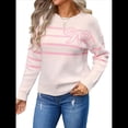 thumbnail image 3 of Suéter de Punto para Mujer, Larga, Cuello Redondo, Estilo Y2K, Informal Rosa M, 3 of 9