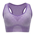 thumbnail image 3 of khonts,Women's Sports Seamless Racerback Bra Moderate Support Oversized Full Coverage Moisture Wick Bralettes Purple XL, 3 of 3