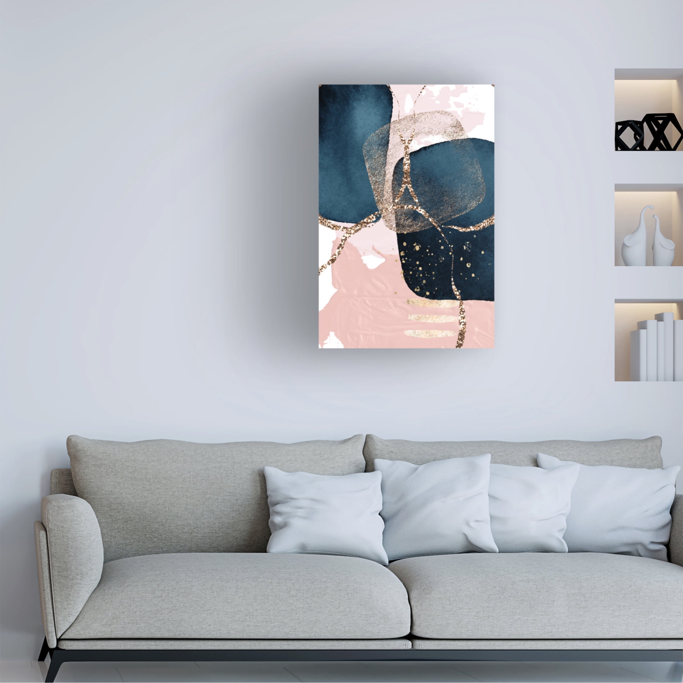 Trademark Fine Art Sally Ann Moss Fabulously Navy 3 Canvas Wall Art