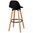 thumbnail image 5 of Topbuy Set of 2 Mid Century Barstool 28.5" Dining Pub Chair w/Leather Padded Seat Black, 5 of 5