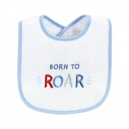 Hudson Baby Infant Boy Cotton Terry Drooler Bibs with Fiber Filling, Wild One, One Size