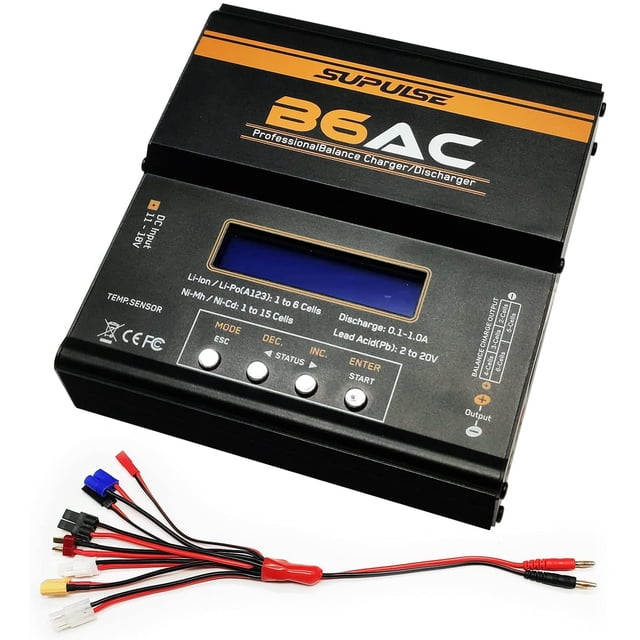 B6AC Balance Charger 80W6A Multi-function Smart Charger Black B6 Aircraft Model Car Model Charger