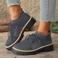 thumbnail image 4 of Rokment Womens Mesh Slip on Socks Oxfords Breathable Fashionable Platform Chunky Lug Sole Mid Heel High Top Fashion Sneakers Walking Dress Shoes B Size 6.5, 4 of 9