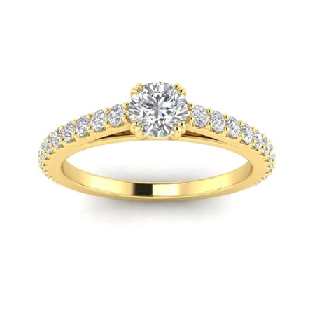 3/4ctw Diamond Engagement Ring in 10k Yellow Gold (G-H, I2-I3)