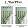 thumbnail image 3 of Waffle Weave Shower Curtain with Snap in Fabric Liner, No Hook Shower Curtain with Snap-in Liner, DawnJoanHD Green Heavyweight Fabric Shower Curtain with See Through Top Window, 72"X75", 3 of 11
