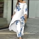 thumbnail image 1 of ICHUANYI Clearance Women's Summer Casual Printing Irregular Printing 9/4 Sleeve Round Neck Top+Wide Leg Pants Casual Two Piece Set Short Sleeve V-Neck Top/Shirt Set(Light Blue, M) ICHUANYI WER2023081507705, 1 of 8
