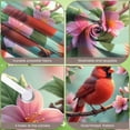 thumbnail image 4 of Red Cardinal Welcome Banner Pink Blossom Floral Backdrop Spring Themed Natural Bird Display for Home Decoration Garden Party Spring Event, 4 of 9